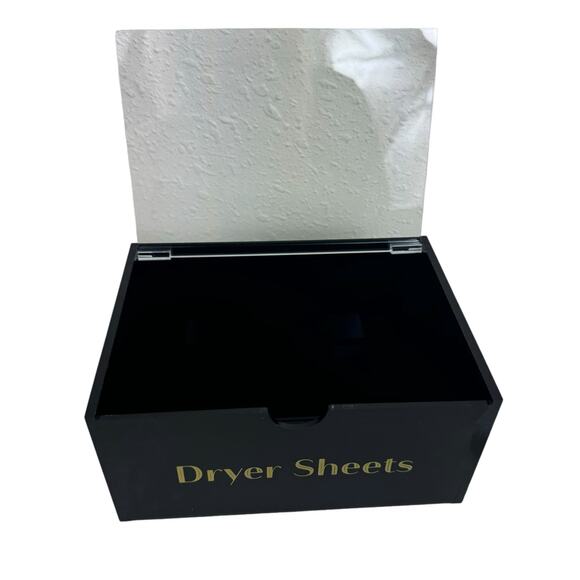 New In Box Black Dryer Sheets Plastic Flip Lid Holder - Picture 2 of 5